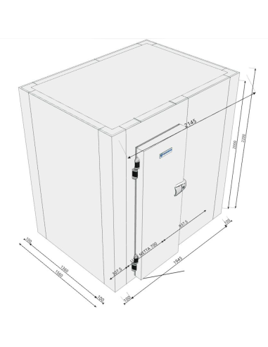 Cella Frigo 1560x2145x2200H spessore 100 mm