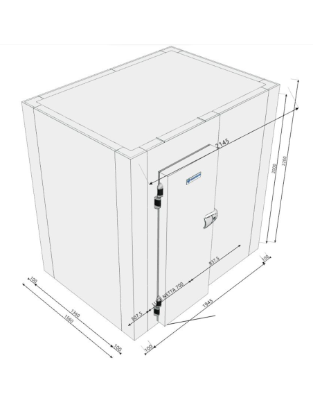Cold room 1560x2145x2200H thickness 100 mm