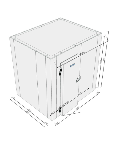 Kühlraum 1755x2145x2200H, Dicke 100 mm