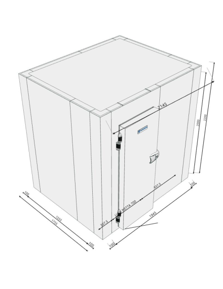 Kühlraum 1755x2145x2200H, Dicke 100 mm