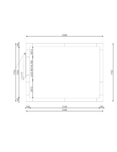 Chambre froide 1755x2340x2200H épaisseur 100 mm