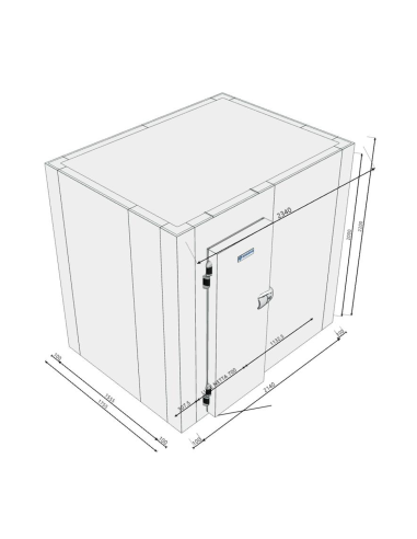 Chambre froide 1755x2340x2200H épaisseur 100 mm