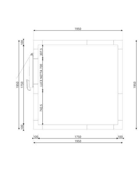 Chambre froide 1950x1950x2200H épaisseur 100 mm
