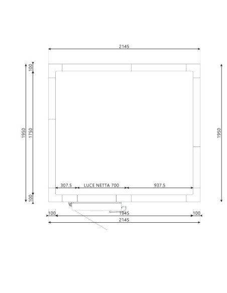 Chambre froide 1950x2145x2200H épaisseur 100 mm