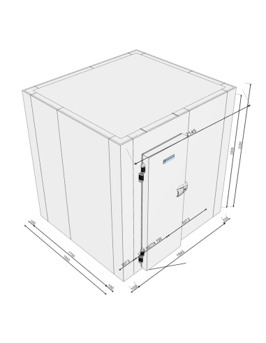 Chambre froide 1950x2145x2200H épaisseur 100 mm