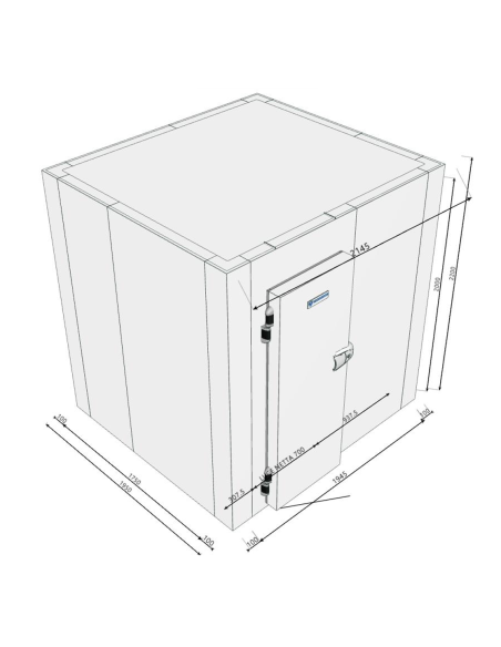 Chambre froide 1950x2145x2200H épaisseur 100 mm