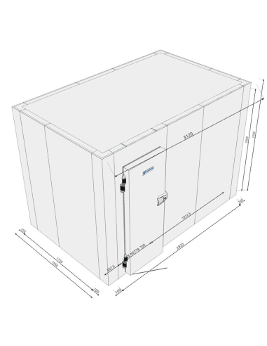 Chambre froide 1950x3120x2200H épaisseur 100 mm