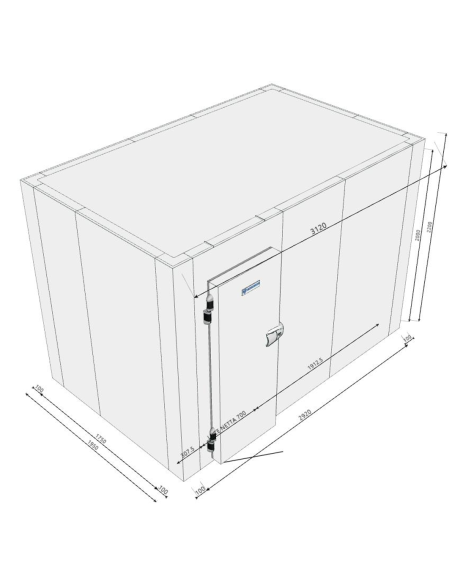 Cella Frigo 1950x3120x2200H spessore 100 mm