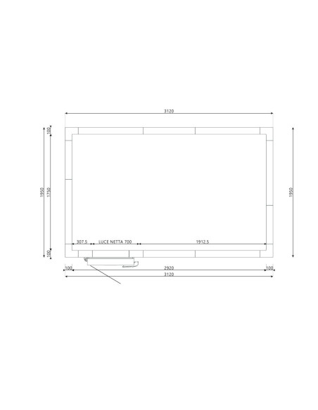 Chambre froide 1950x3120x2200H épaisseur 100 mm