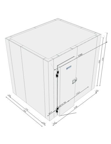 Cold room 1950x2340x2200H thickness 100 mm
