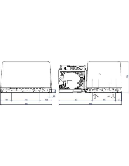 RIVACOLD SEM014G011 MONOBLOCK FRIDGE SYSTEM (1400 l) FOR TWO-DOOR CABINET