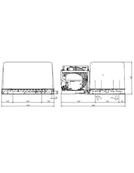 RIVACOLD SEL014G001 SYSTÈME DE RÉFRIGÉRATEUR MONOBLOC (1400 L) POUR ARMOIRE À DEUX PORTES