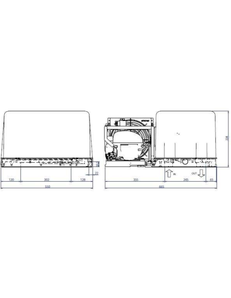 SISTEMA FRIGORÍFICO MONOBLOQUE RIVACOLD SEH007PE01 (700 l) PARA ARMARIO DE UNA PUERTA