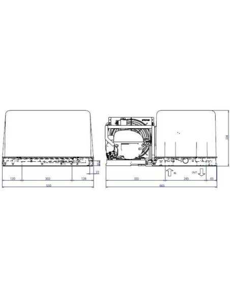 RIVACOLD SEH014PE01 MONOBLOCK FRIDGE SYSTEM (1400 l) FOR TWO-DOOR CABINET