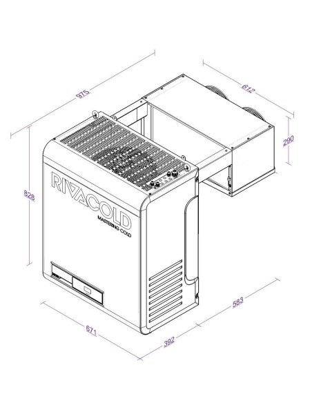SISTEMA DE REFRIGERACIÓN MONOBLOQUE RIVACOLD BEWT301LA30P11 - 9 m3
