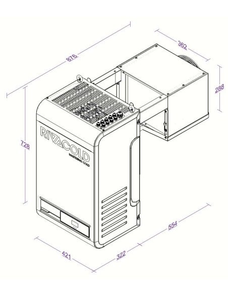 IMPIANTO FRIGO MONOBLOCCO RIVACOLD BEWT251MA20P11 - 12 mc
