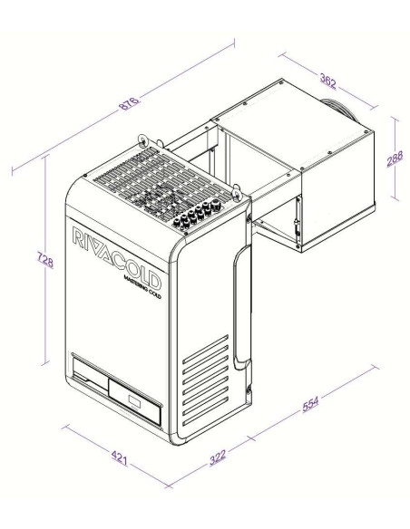 SYSTÈME FRIGORIFIQUE MONOBLOC RIVACOLD BEWT251MA20P11 - 12 m3