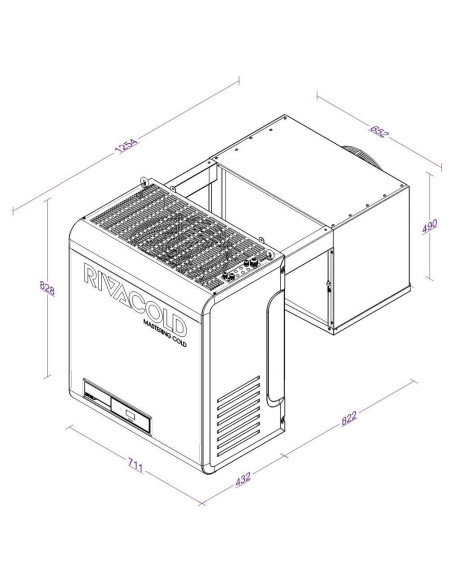 SYSTÈME FRIGORIFIQUE MONOBLOC RIVACOLD BEWT352MA70P11 - 44 m3