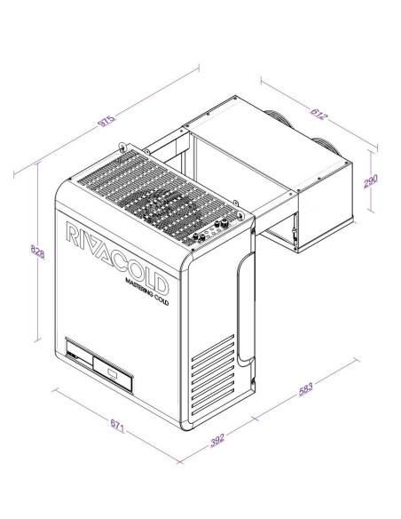 SYSTÈME FRIGORIFIQUE MONOBLOC RIVACOLD BEWS302MA50P11 - 32 m3
