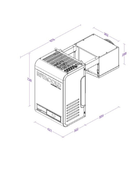 IMPIANTO FRIGO MONOBLOCCO RIVACOLD BEWS251MA10P11 - 8 mc
