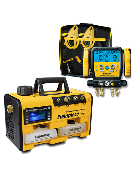 Kit compuesto por bomba de vacío VP67 de 170 litros/minuto + grupo manométrico digital inalámbrico