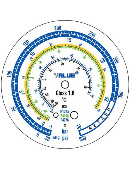 Unidad manómetro de 2 vías para aire acondicionado VMG-2-R32-B