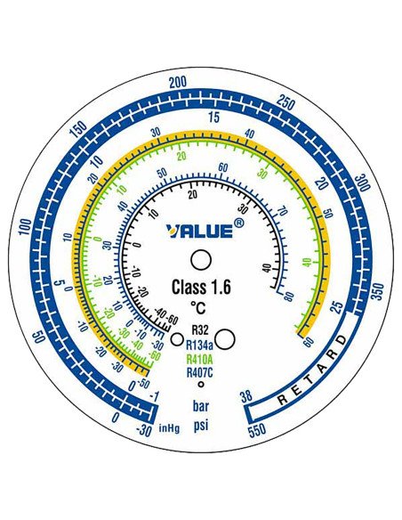 Unidad manómetro de 4 vías para aire acondicionado VMG-4-R32-03
