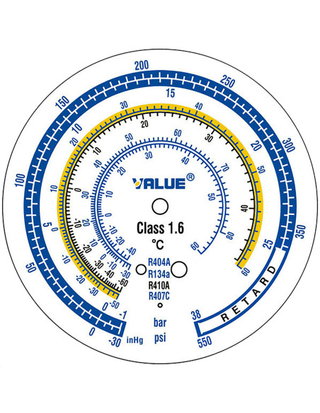 Unité manométrique 4 voies pour Réfrigération et Climatisation VMG-4-R410-03