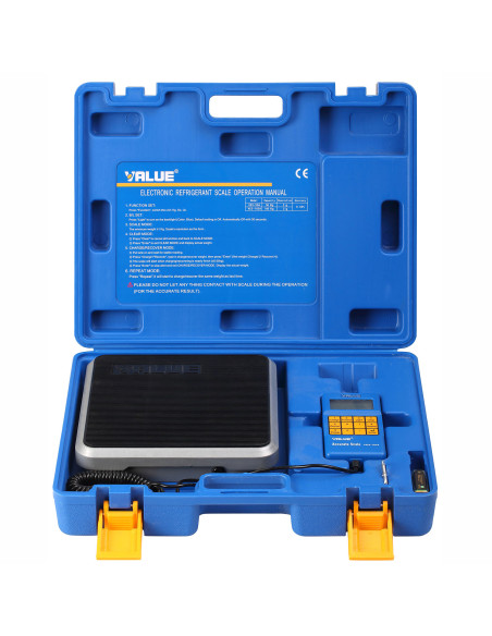 Bilancia per la ricarica di gas refrigeranti con comando remoto e display LCD - portata 100 kg