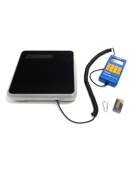 Bilancia per la ricarica di gas refrigeranti con comando remoto e display LCD - portata 50 kg