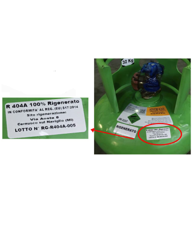 Gas Refrigerante R404A Rigenerato (conforme...
