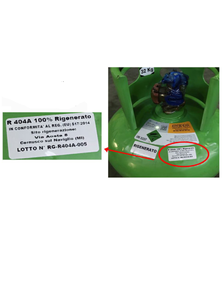 Gas Refrigerante R404A Regenerado (Cumple con el Estándar de Calidad AHRI-700) - 6.4Lt - 5Kg