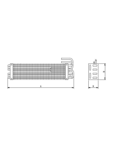 EVAPORATOR FOR DISPLAY CASES 500x175x105 mm