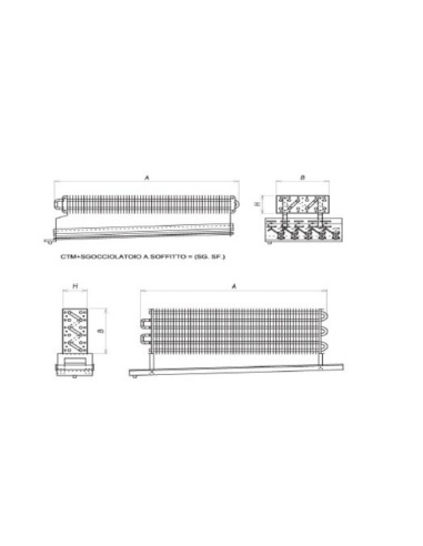 STATIC EVAPORATOR FOR COLD ROOM 1100X300X140 mm