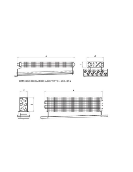 STATIC EVAPORATOR FOR COLD ROOM 1100X300X140 mm