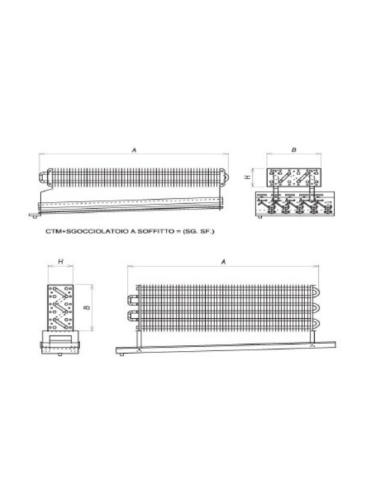 STATIC EVAPORATOR FOR COLD ROOM 1100X400X140 mm