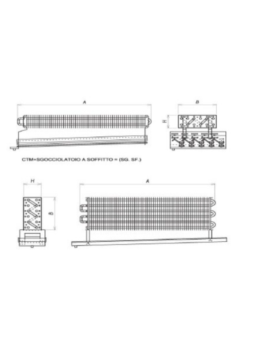 STATIC EVAPORATOR FOR COLD ROOM 1100X600X140 mm