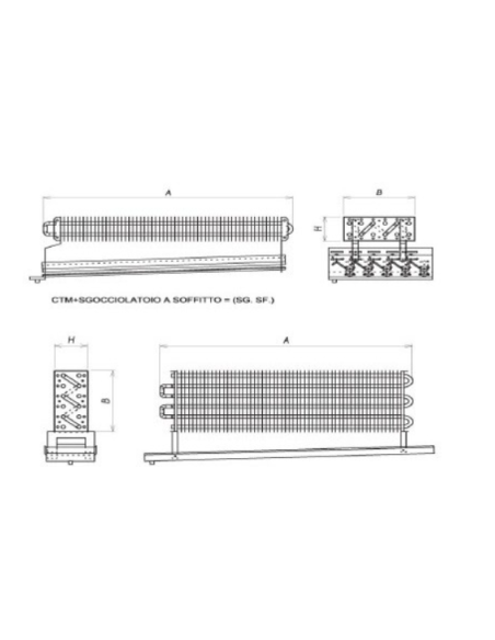 STATIC EVAPORATOR FOR COLD ROOM 1100X800X155 mm