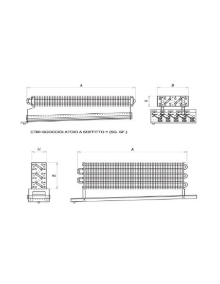 STATIC EVAPORATOR FOR COLD ROOM 1300X1000X140 mm