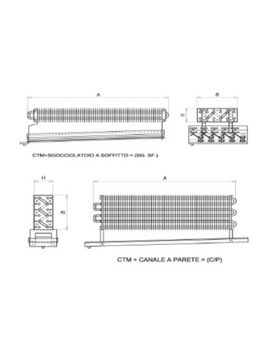 STATIC EVAPORATOR FOR COLD ROOM 1300X300X140 mm