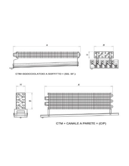 STATIC EVAPORATOR FOR COLD ROOM 1300X300X140 mm