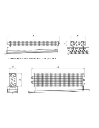 STATIC EVAPORATOR FOR COLD ROOM 1300X800X155 mm