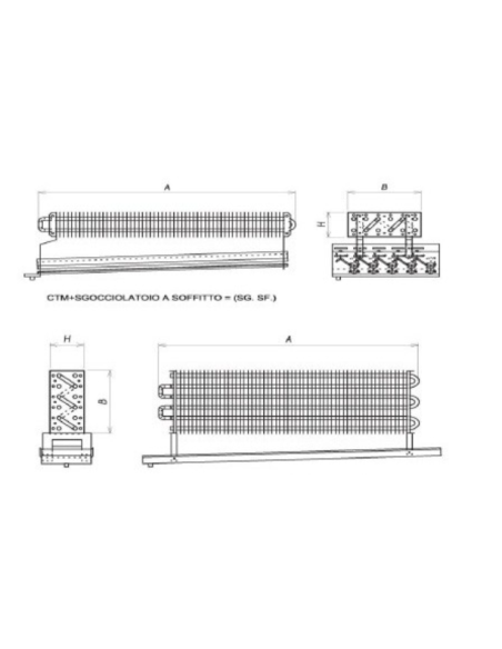 STATIC EVAPORATOR FOR COLD ROOM 1500X1000X140 mm