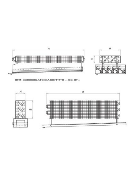 EVAPORADOR ESTÁTICO PARA CÁMARA FRIGORÍFICA 1500X300X140 mm