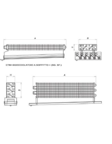 STATIC EVAPORATOR FOR COLD ROOM 1700X1000X140 mm