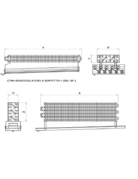 STATISCHER VERDAMPFER FÜR KÜHLRAUM 1700X1000X140 mm