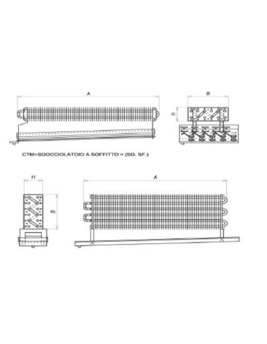 STATISCHER VERDAMPFER FÜR KÜHLRAUM 1700X800X155 mm