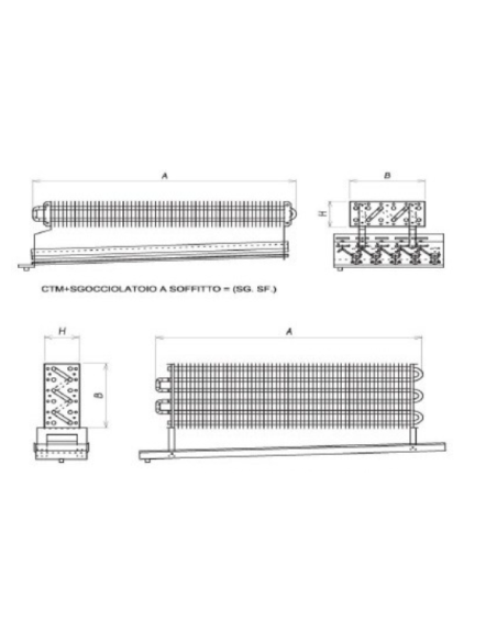 STATISCHER VERDAMPFER FÜR KÜHLRAUM 1700X800X155 mm