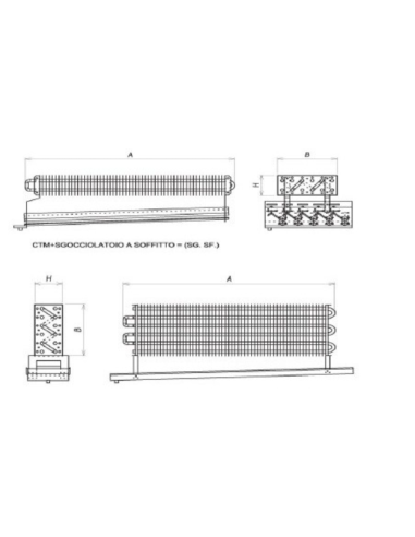 STATIC EVAPORATOR FOR COLD ROOM 1900X600X140 mm