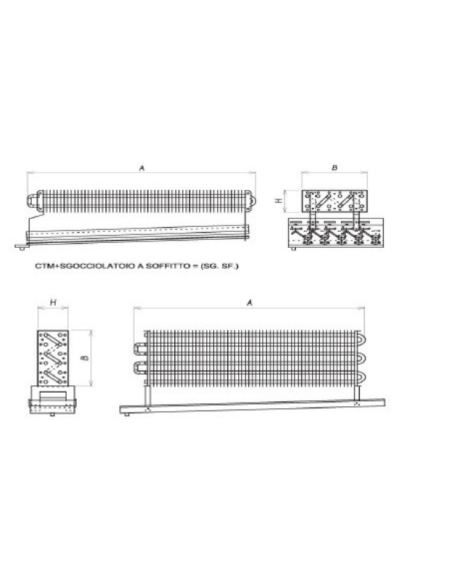 STATIC EVAPORATOR FOR COLD ROOM 1900X600X140 mm